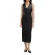 Boss Dress Virgin-Wool With Leather Bodice-Black Boss Dress Virgin-Wool With Leather Bodice-Black