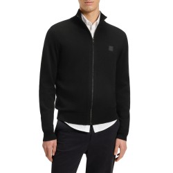 Boss Knitted Jacket In Cotton and Cashmere-Black