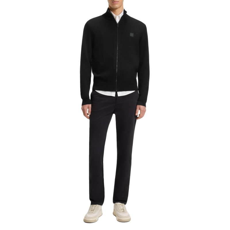 Boss Knitted Jacket In Cotton and Cashmere-Black Boss Knitted Jacket In Cotton and Cashmere-Black