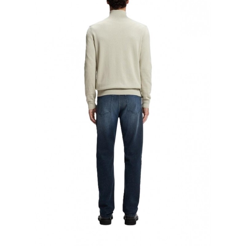 Boss Knitted Jacket In Cotton and Cashmere-Light Beige