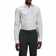 Hugo Shirt Slim-Fit In Printed-Open White