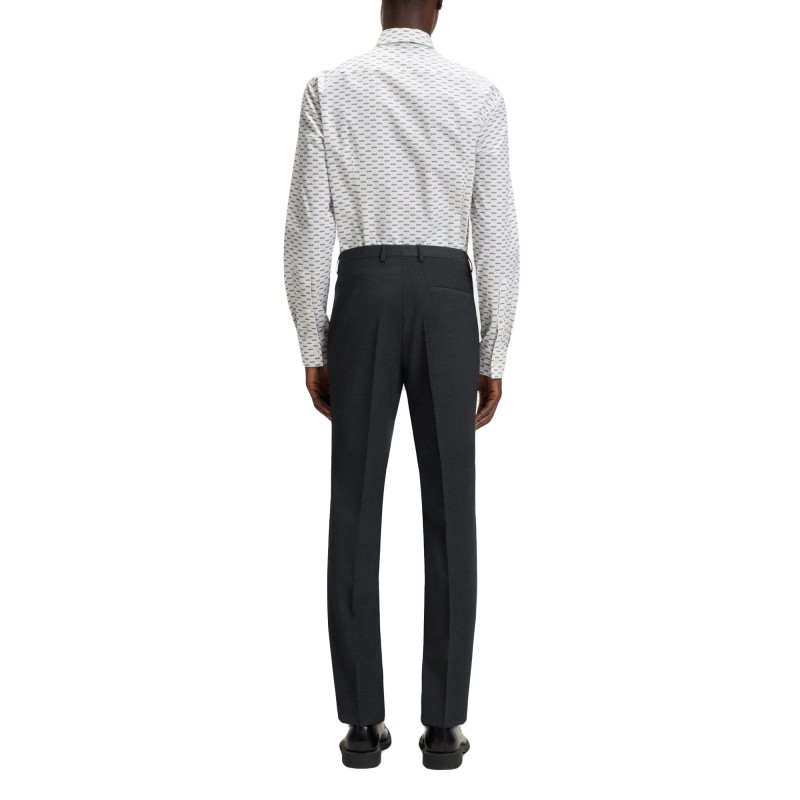 Hugo Shirt Slim-Fit In Printed-Open White Hugo Shirt Slim-Fit In Printed-Open White