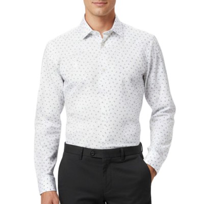 Boss Shirt Printed Slim Fit Performance Stretch-White
