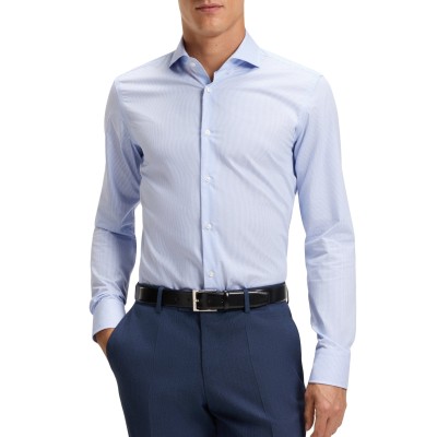 Boss Shirt Slim-Fit Striped-Light Blue