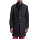 Hugo Coat Regular-Fit In A Wool Blend-Black Hugo Coat Regular-Fit In A Wool Blend-Black