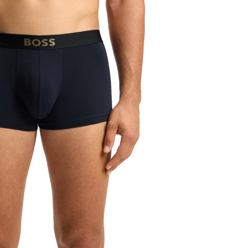Boss Trunks Three-Pack Of Stretch-Cotton-Black/Grey/Blue