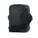 Hugo Ethon Reporter Bag with All-Over Logo Lettering-Black