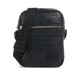 Hugo Ethon Reporter Bag with All-Over Logo Lettering-Black
