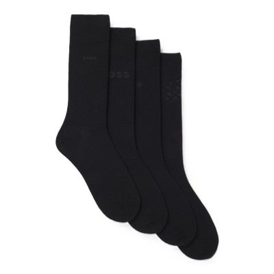 Boss Socks Gift Boxed 4 Pack With Branding-Black