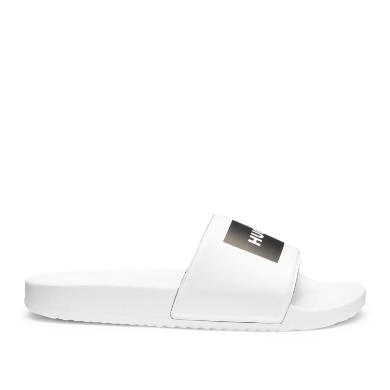 Hugo Slides With Logo Strap-White Hugo Slides With Logo Strap-White