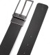 Hugo Belt Leather With Logo-Engraved Gunmetal Keeper-Black