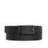 Hugo Belt Leather With Logo-Engraved Gunmetal Keeper-Black