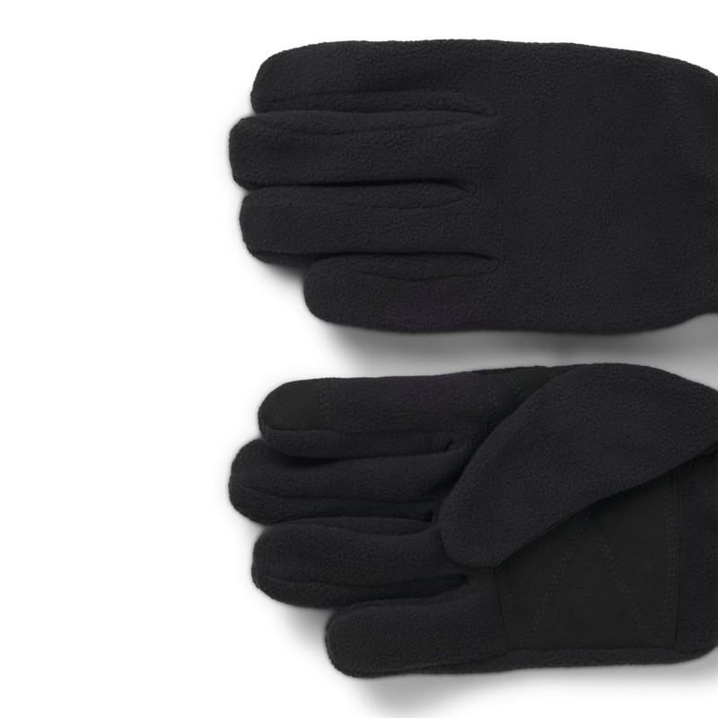 Hugo Gloves Fleece With Faux-Suede Palms-Black