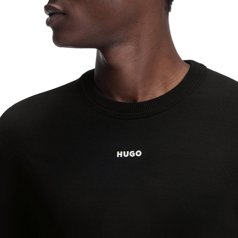 Hugo Sweater Logo Detail-Black Hugo Sweater Logo Detail-Black