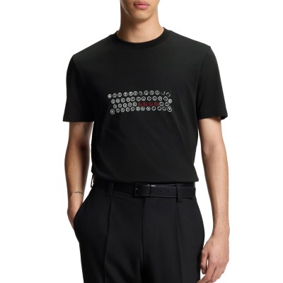 Hugo T-Shirt Printed Artwork-Black