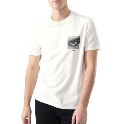 Hugo T-Shirt With Printed Eye-Natural
