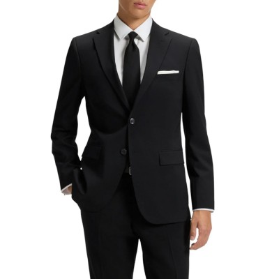 Boss Blazer Suit Slim Fit In A Wool Blend-Black