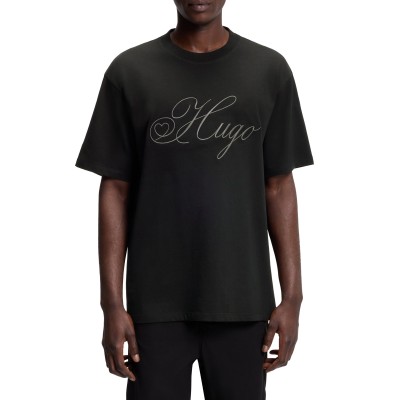 Hugo T-Shirt Embroidered Logo-Black