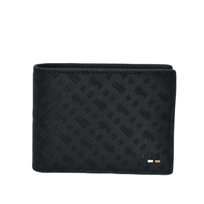 Boss Wallet Monogram Patterned-Black
