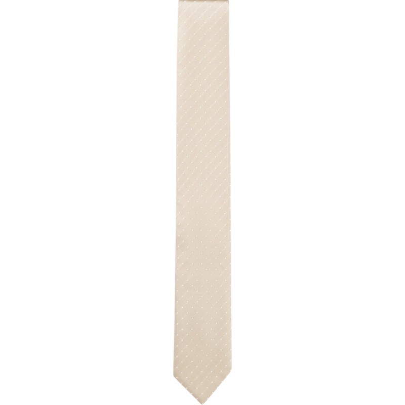 Boss Tie Silk With Jacquard Woven Pattern-Light Beige
