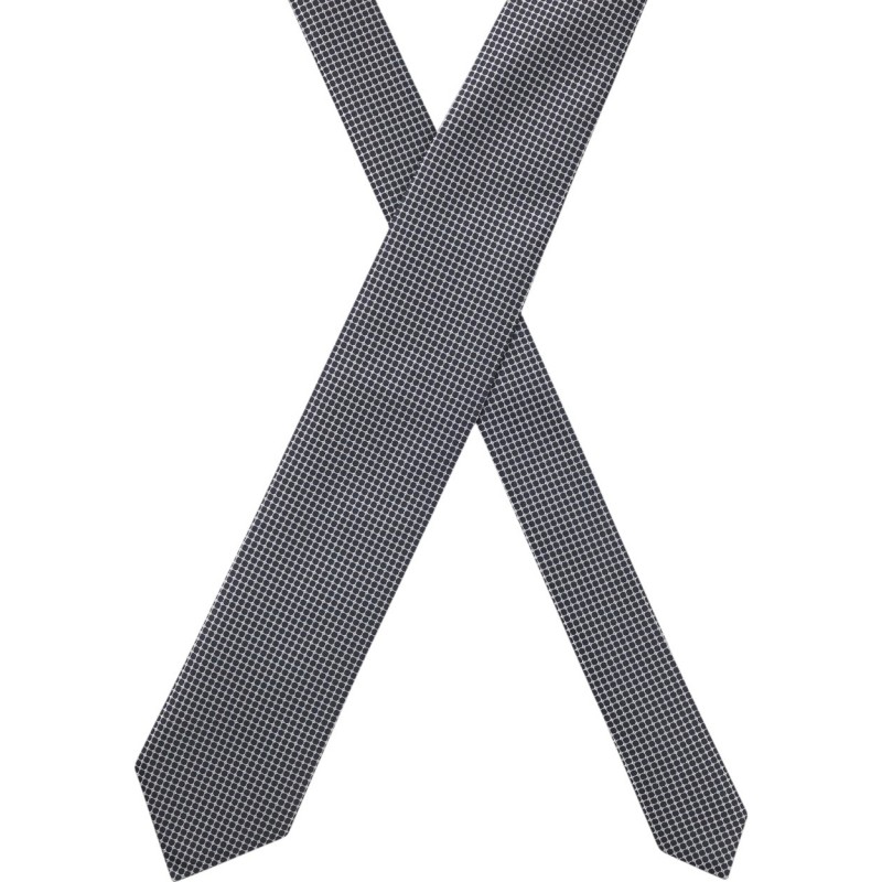 Boss Tie Jacquard Pattern In Silk-Dark Blue Boss Tie Jacquard Pattern In Silk-Dark Blue