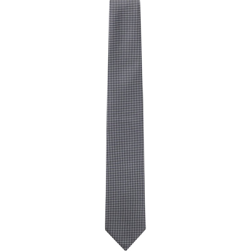 Boss Tie Jacquard Pattern In Silk-Dark Blue Boss Tie Jacquard Pattern In Silk-Dark Blue