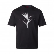 Hugo T-Shirt Relaxed-Fit With Artwork And Logo-Black