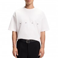Hugo T-Shirt Oversized With Bold Printed Logo-Natural