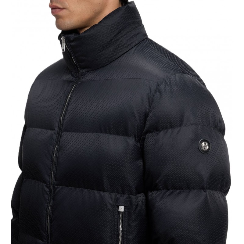 Boss Padded Jacket With Micro-Monogram Jacquard Water Repellent-Black Boss Padded Jacket With Micro-Monogram Jacquard Water Repellent-Black