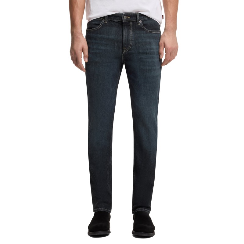 Boss Jeans Delaware Slim-Fit With Contrast Stitching-Dark Blue Boss Jeans Delaware Slim-Fit With Contrast Stitching-Dark Blue