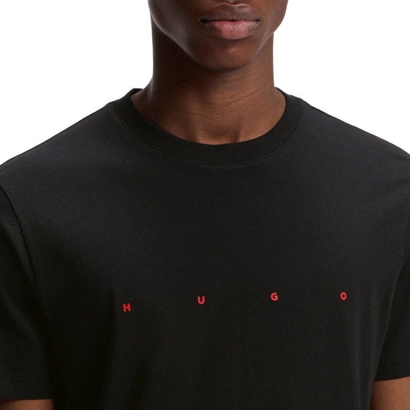 Hugo T-Shirt With Logo Detail-Black Hugo T-Shirt With Logo Detail-Black