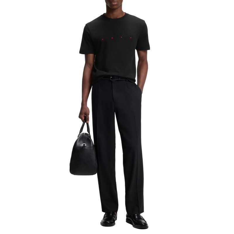 Hugo T-Shirt With Logo Detail-Black Hugo T-Shirt With Logo Detail-Black