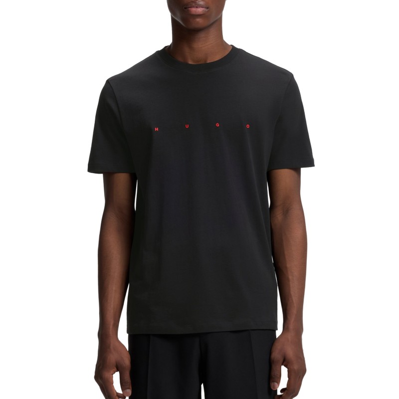 Hugo T-Shirt With Logo Detail-Black Hugo T-Shirt With Logo Detail-Black
