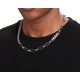 Hugo Necklace Logo Pendant Cable Rope Chain-Silver Hugo Necklace Logo Pendant Cable Rope Chain-Silver