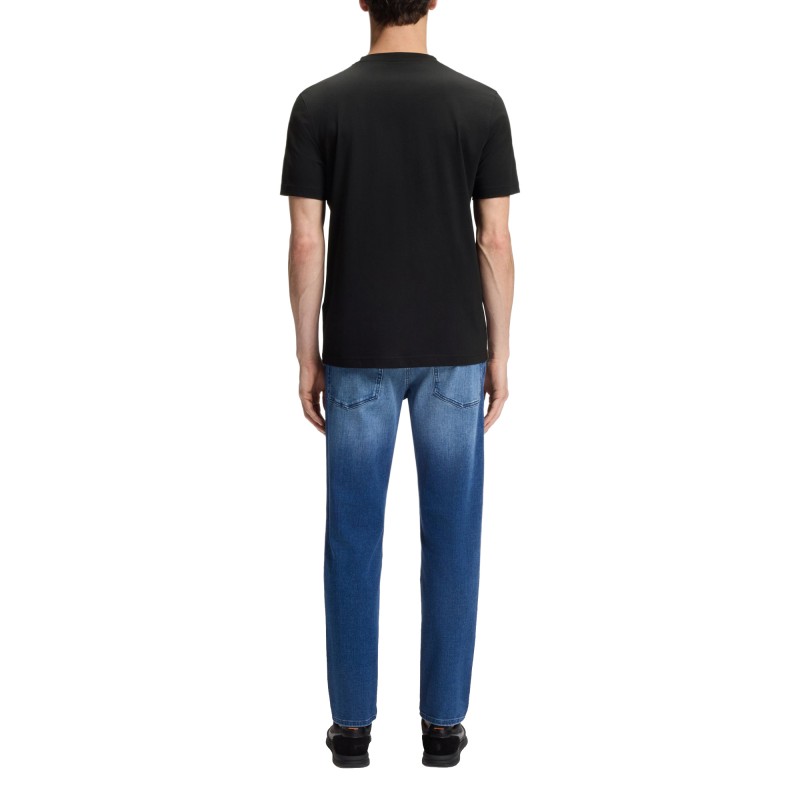 Boss T-Shirt With Large Tonal Logo-Black Boss T-Shirt With Large Tonal Logo-Black