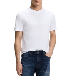 Boss T-Shirt With Large Tonal Logo-White