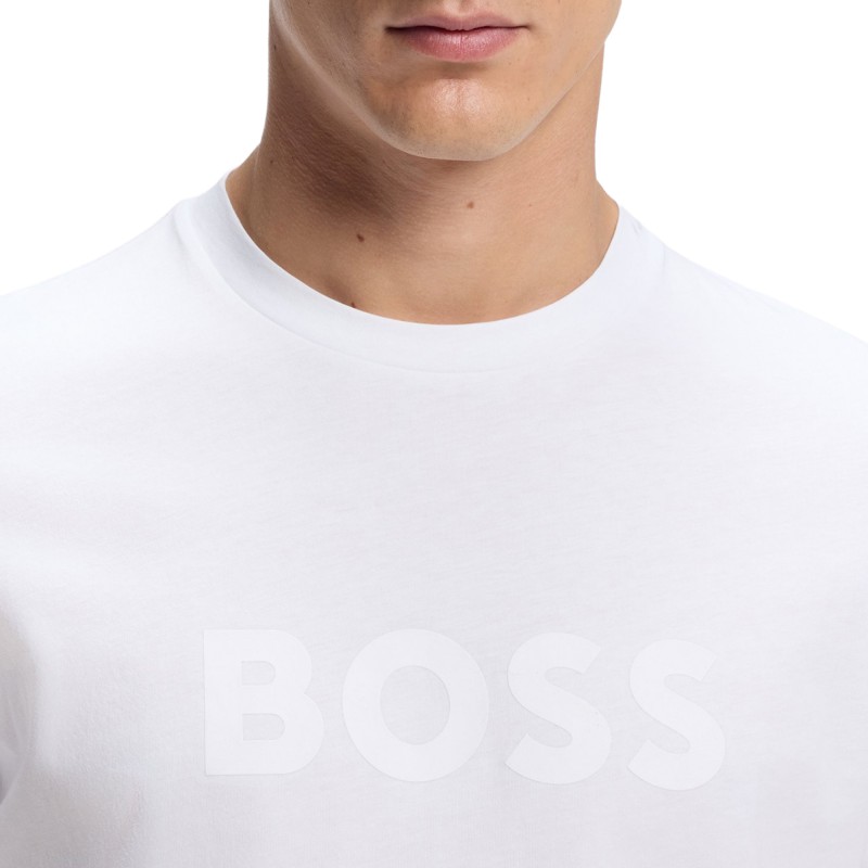 Boss T-Shirt With Large Tonal Logo-White