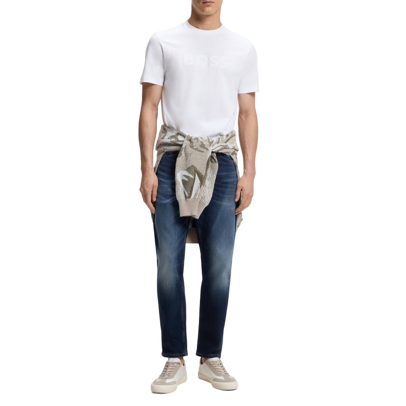 Boss T-Shirt With Large Tonal Logo-White