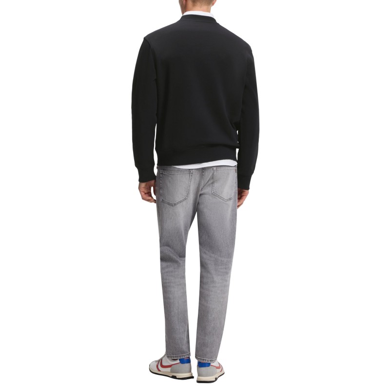 Boss Sweatshirt Relaxed Fit Terry With Embroidered Logo-Black Boss Sweatshirt Relaxed Fit Terry With Embroidered Logo-Black