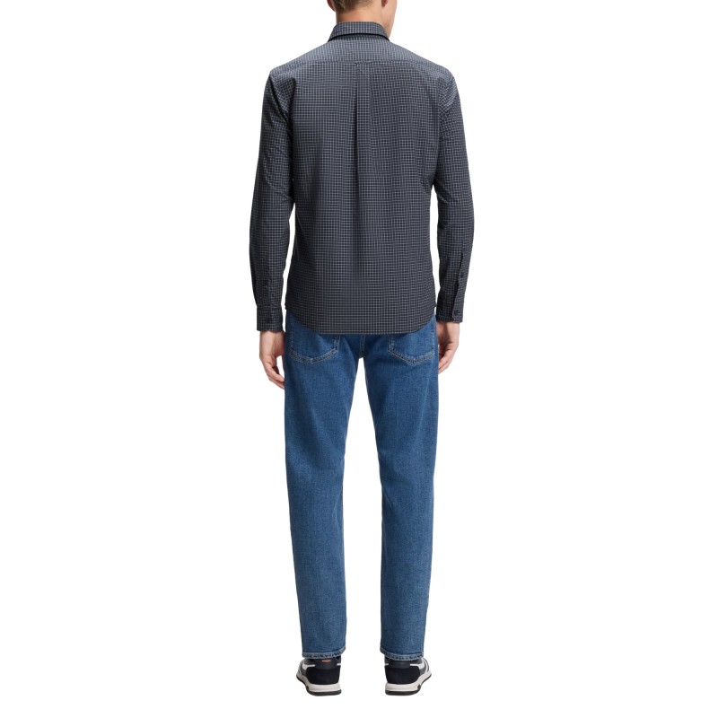 Boss Shirt Regular Fit With Vichy Check-Dark Blue Boss Shirt Regular Fit With Vichy Check-Dark Blue