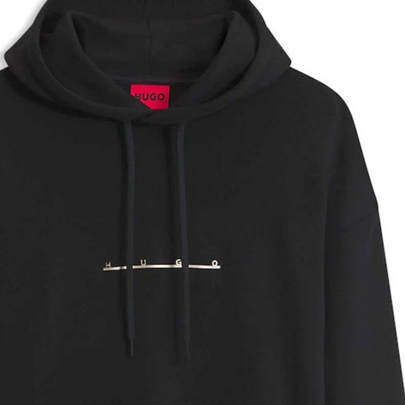 Hugo Sweatshirt With Logo-Black Hugo Sweatshirt With Logo-Black