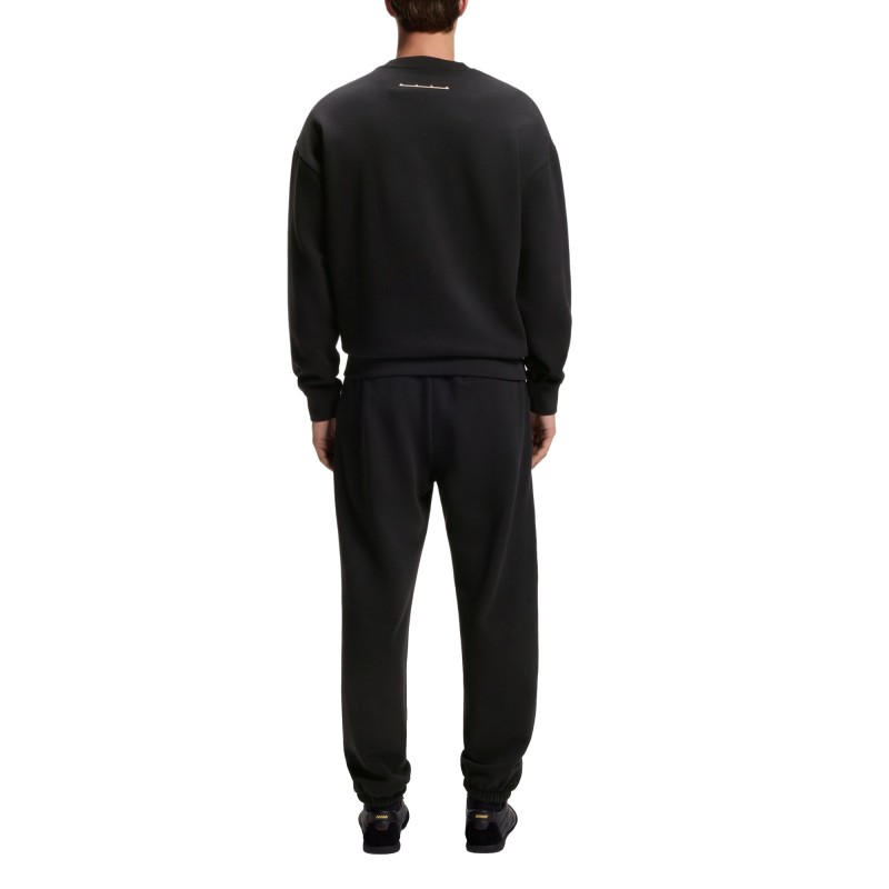 Hugo Sweatshirt With Spaced Logo Print-Black Hugo Sweatshirt With Spaced Logo Print-Black