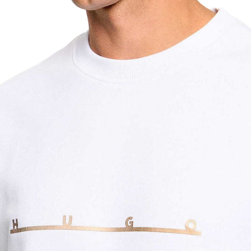 Hugo Sweatshirt With Spaced Logo Print-White Hugo Sweatshirt With Spaced Logo Print-White