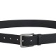 Hugo Belt Smooth Leather With Engraved Antique Silver Buckle-Black