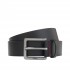 Hugo Belt Smooth Leather With Engraved Antique Silver Buckle-Black