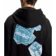 Hugo Hoodie Graphic Print Relaxed Fit-Black Hugo Hoodie Graphic Print Relaxed Fit-Black