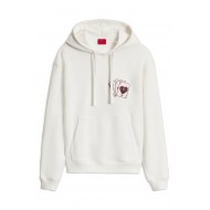 Hugo Hoodie Graphic Print Relaxed Fit-White