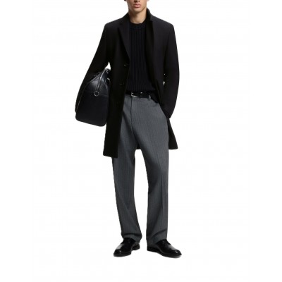 Hugo Coat Slim Fit Wool Blend-Black