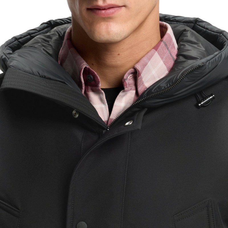 Boss Parka Jacket With Logo Badge Water Repellent-Black Boss Parka Jacket With Logo Badge Water Repellent-Black