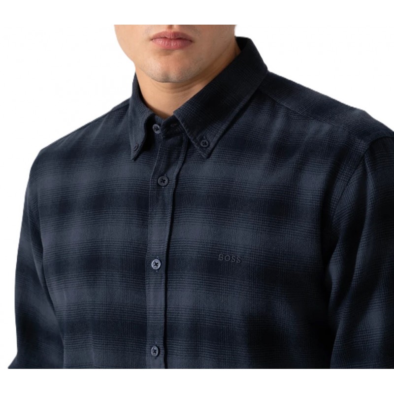 Boss Shirt Checked Regular Fit-Daek Blue Boss Shirt Checked Regular Fit-Daek Blue